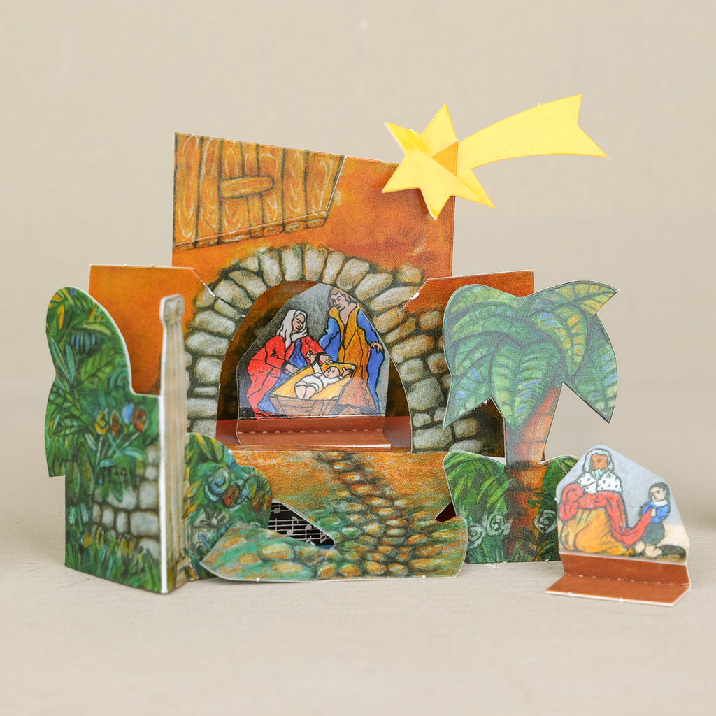 Crèche en papier à assembler