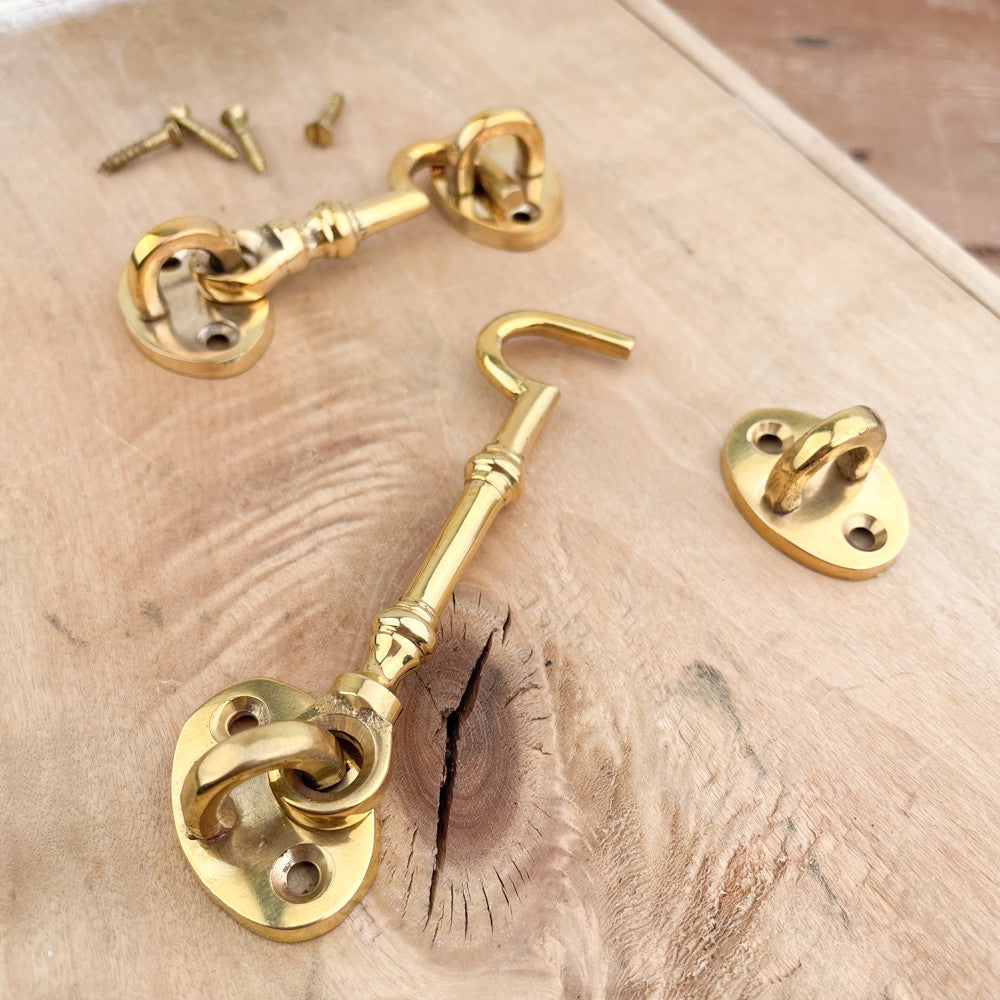 Polished brass cabin hook