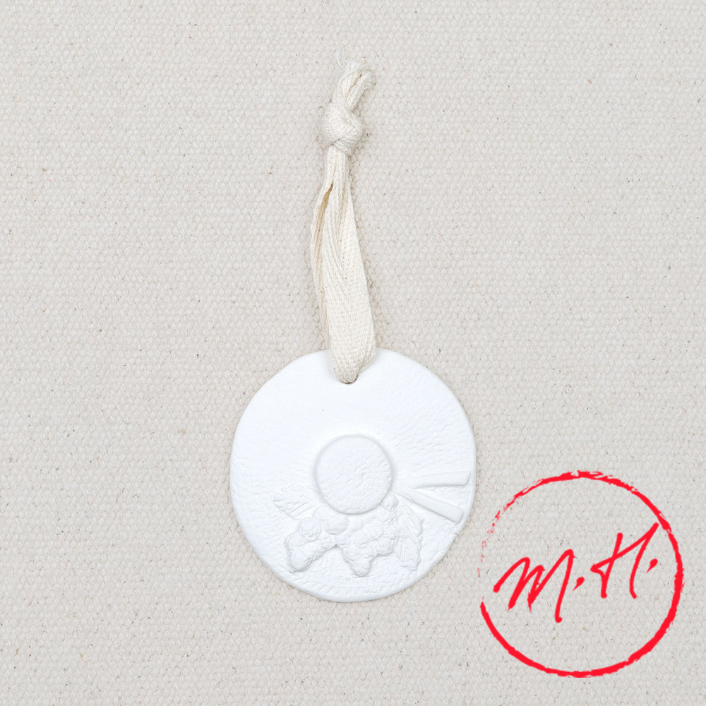 Diffuseur médaillon biscuit faïence chapeau provençal 5,5 cm fabrication française Les Deux Provençales