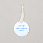 Revers du médaillon diffuseur en faïence Louis Sicard Maison Empereur Marseille, biscuit provençal fait main 5,5 cm