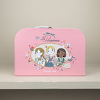 Toy tea set in a suitcase