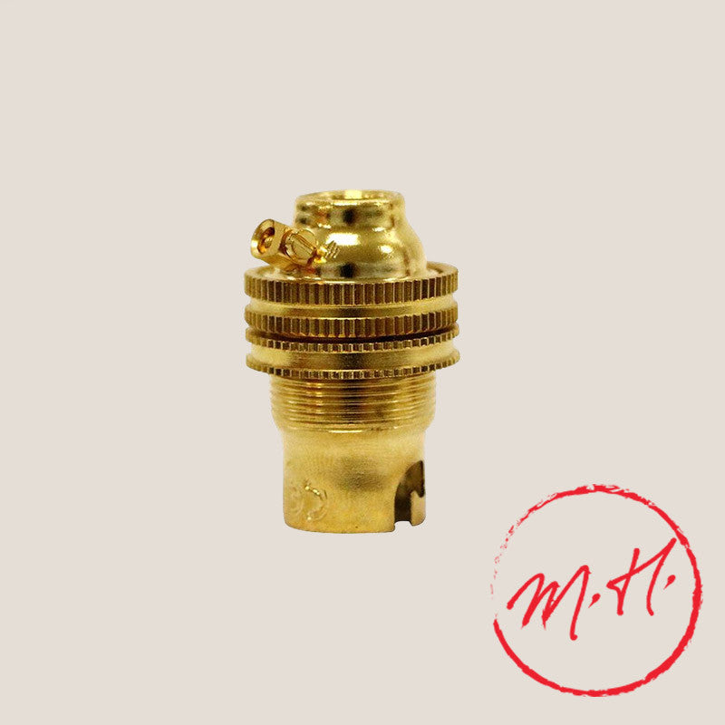 Bayonet socket B15 in gold plated brass