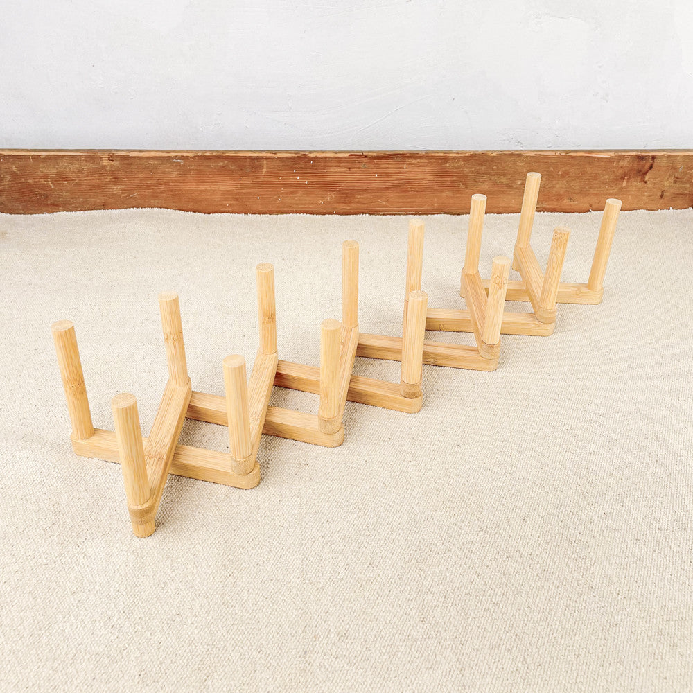 Folding bamboo drainer
