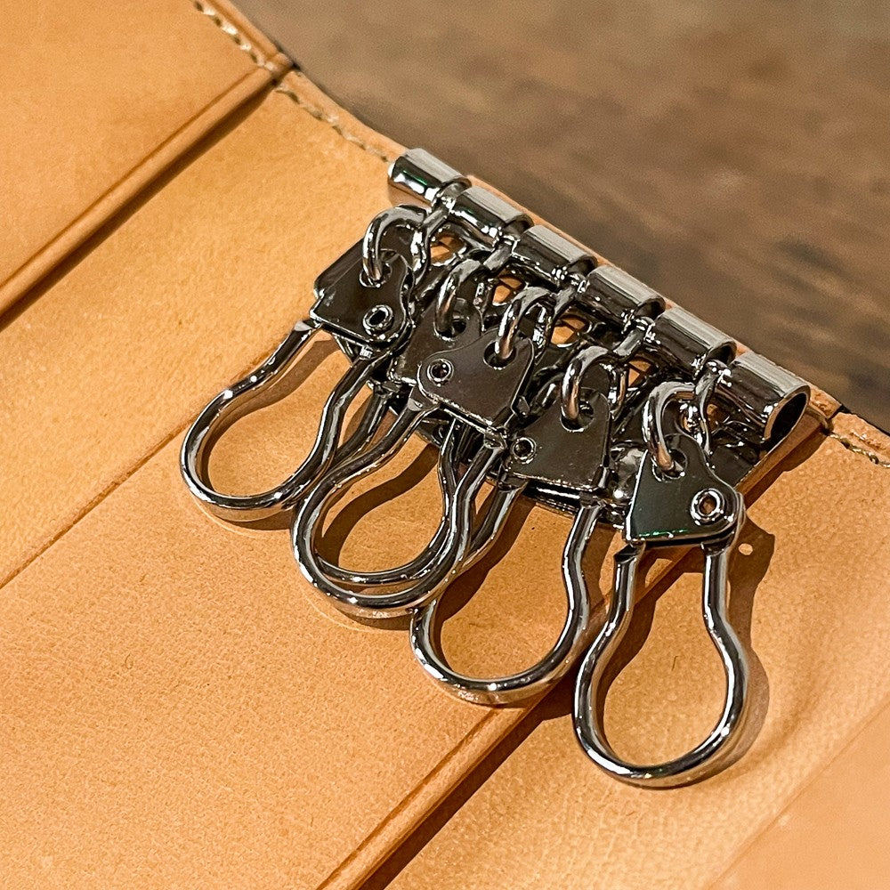 Black leather key case