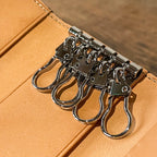 Black leather key case