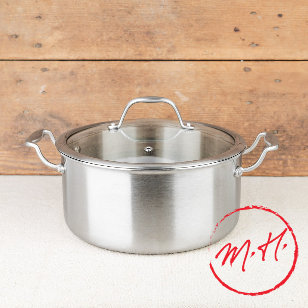 Faitout Triply Inox 24 cm avec couvercle en verre