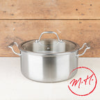 Faitout Triply Inox 24 cm avec couvercle en verre