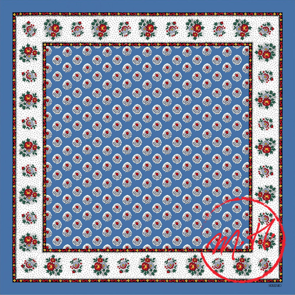 Souleiado blue Provencal scarf