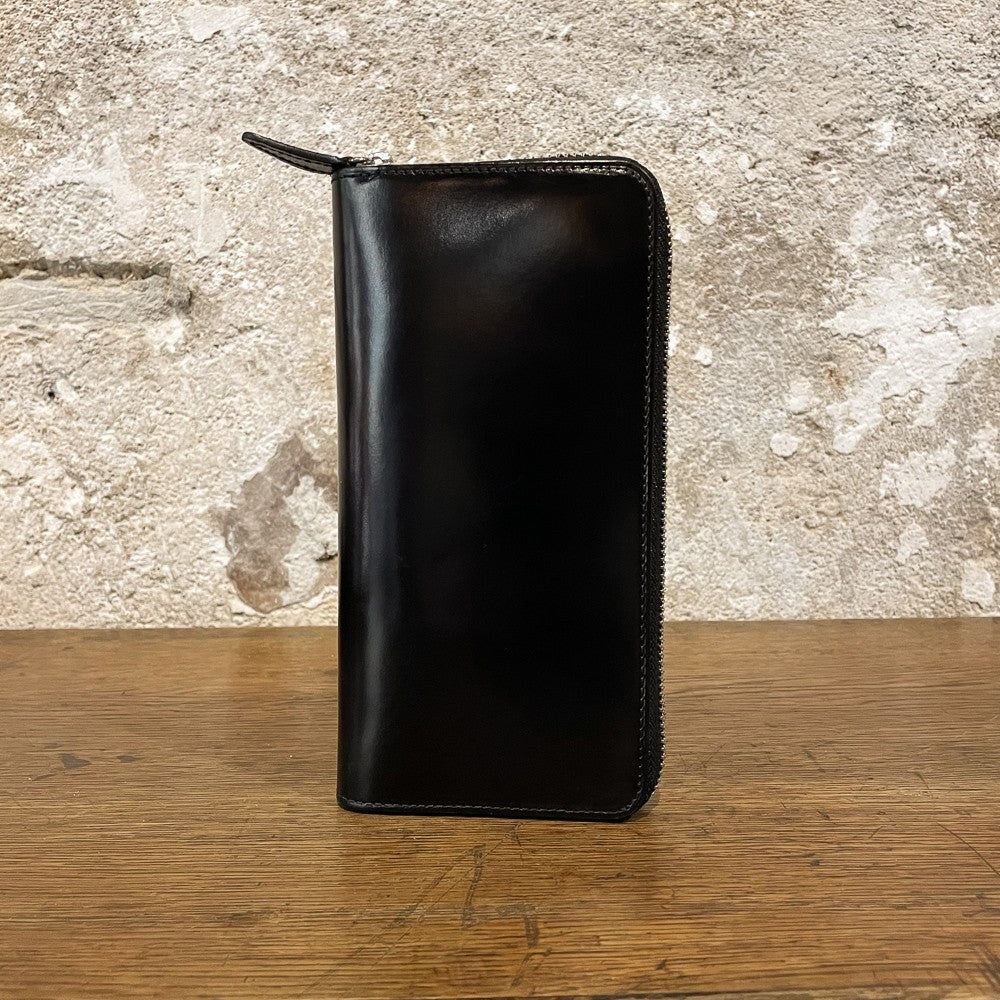 Grand portefeuille zippé en cuir