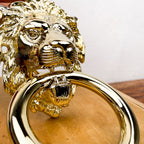 Heurtoir de porte tête de lion en laiton poli