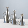 Non-drip conical stainless steel oil dispenser