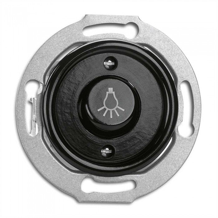 Black bakelite push button switch