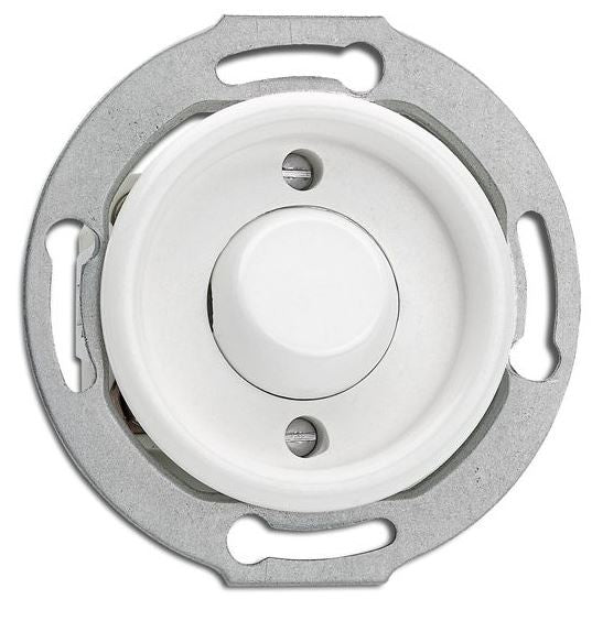 Push button switch in white duroplast