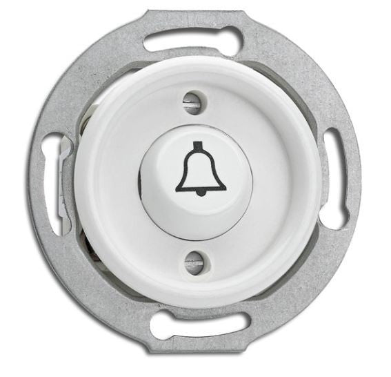 Push button switch in white duroplast