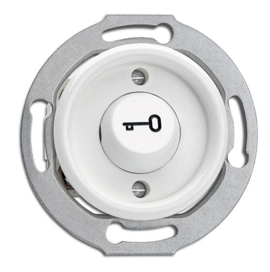 Push button switch in white duroplast