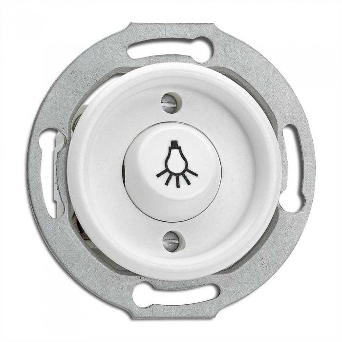 Push button switch in white duroplast