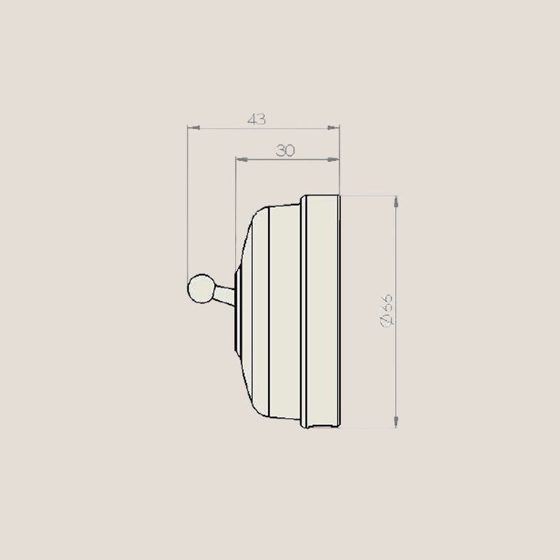 Two-way switch with porcelain handle
