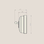 Two-way switch with porcelain handle