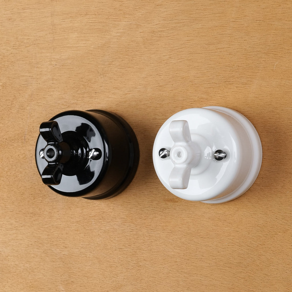 Interrupteur va-et-vient en porcelaine