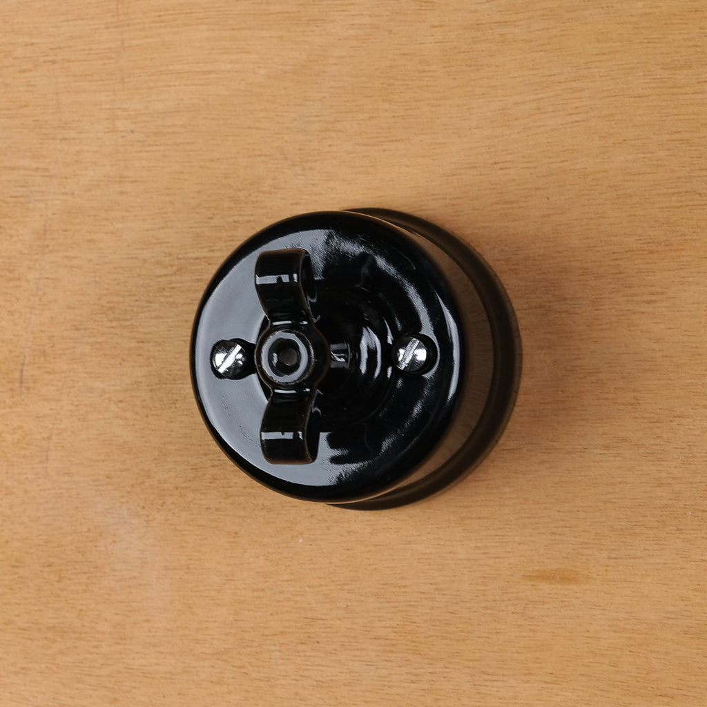 Black porcelain two-way switch