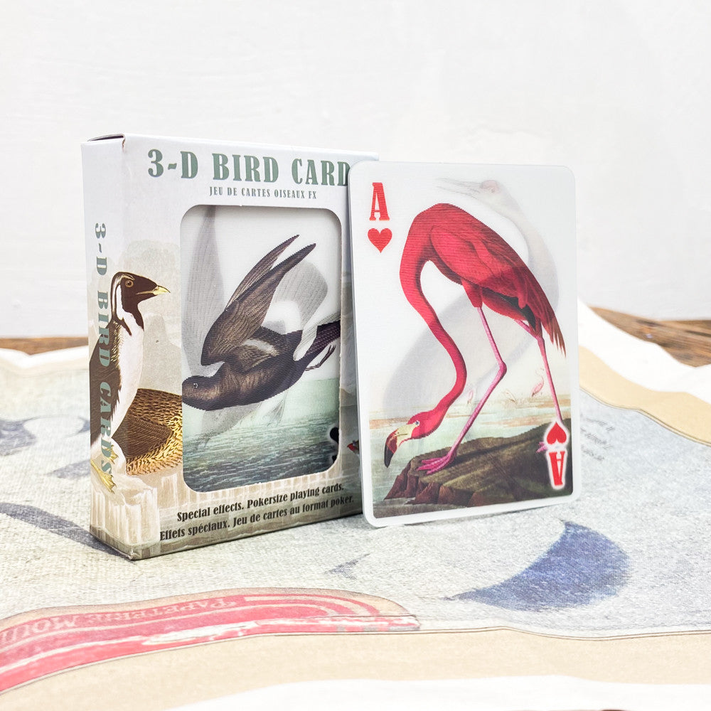 Jeu 54 cartes 3D oiseaux