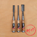 Jeu de 3 ciseaux à bois Gisuké japonais acier carbone 62 HRC manche en chêne 3 tailles : 125 caractères max. Le texte fai…