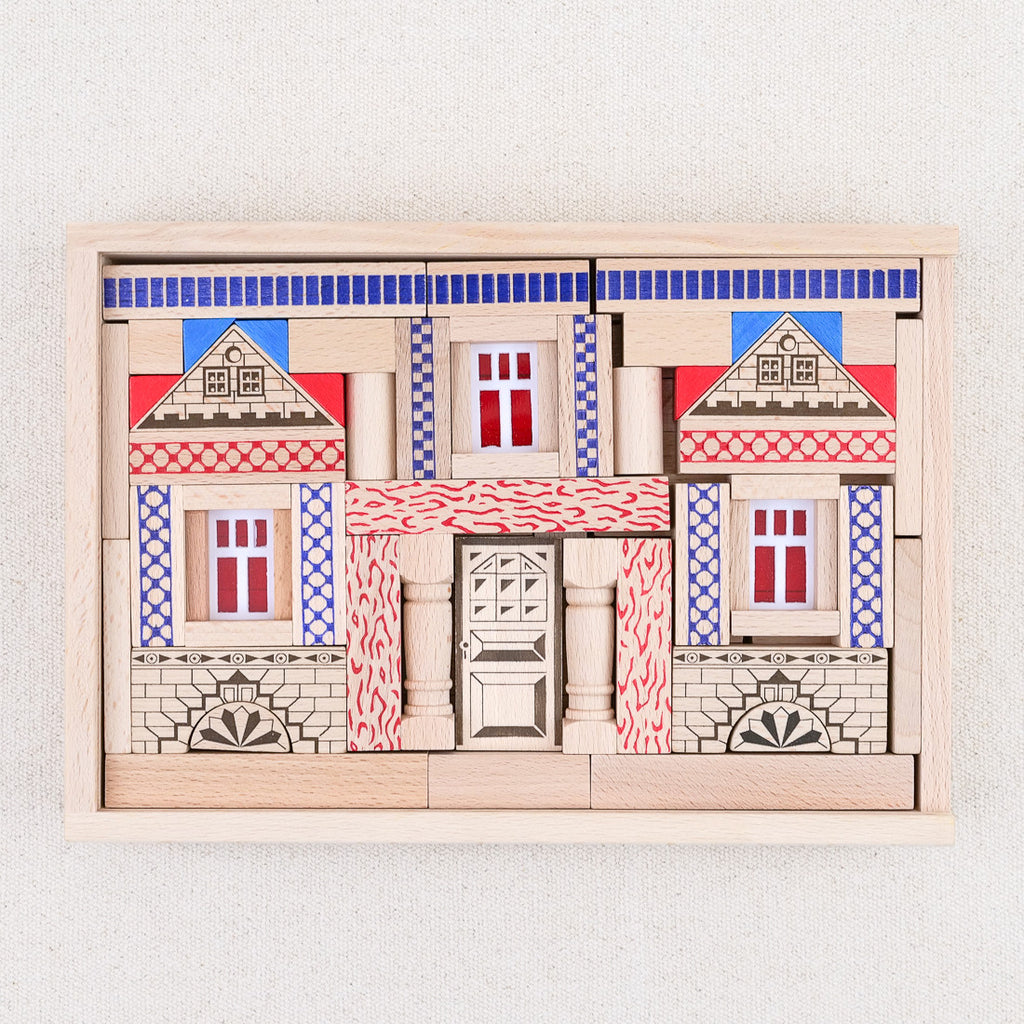 Wooden building set 79 pieces