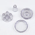 Kit multidouille Chef Inov plastique transparent avec plateau, bague et entonnoir, 6 douilles en un seul geste pour décoration pâtisserie