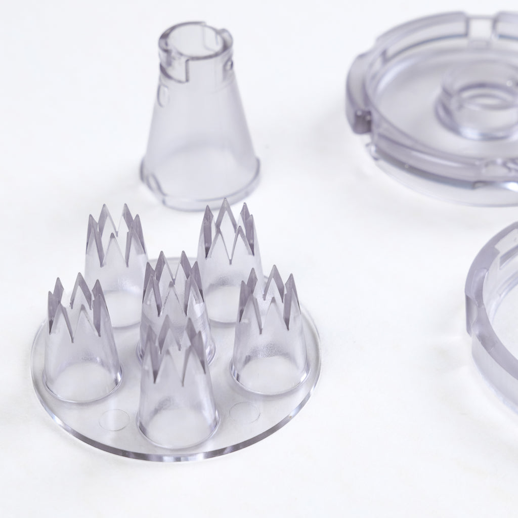 Plateau 6 douilles étoile kit multidouille Chef Inov en plastique transparent pour décoration pâtisserie sans changer de poche