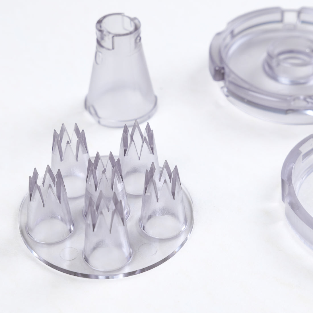Plateau 6 douilles étoile kit multidouille Chef Inov en plastique transparent pour décoration pâtisserie sans changer de poche