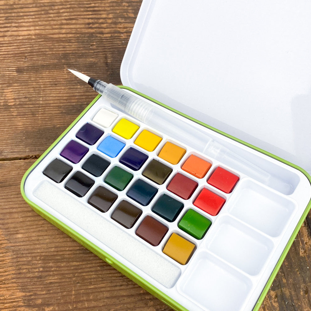 Watercolour box and water brush