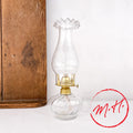 Chased glass kerosene lamp with handle