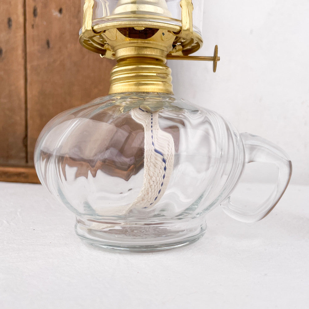 pied de lampe à pétrole en verre soufflé fait main