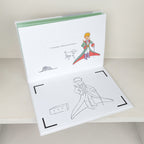 Pages du livre animé le Petit Prince avec dessins à colorier du petit prince et du mouton, Editions Animees réf. CDA-13