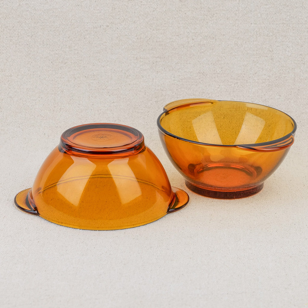 set of 6 amber Duralex bowls