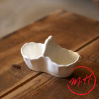 White earthenware salt and pepper cellar by Louis Sicard, handmade in Provence for Maison Empereur