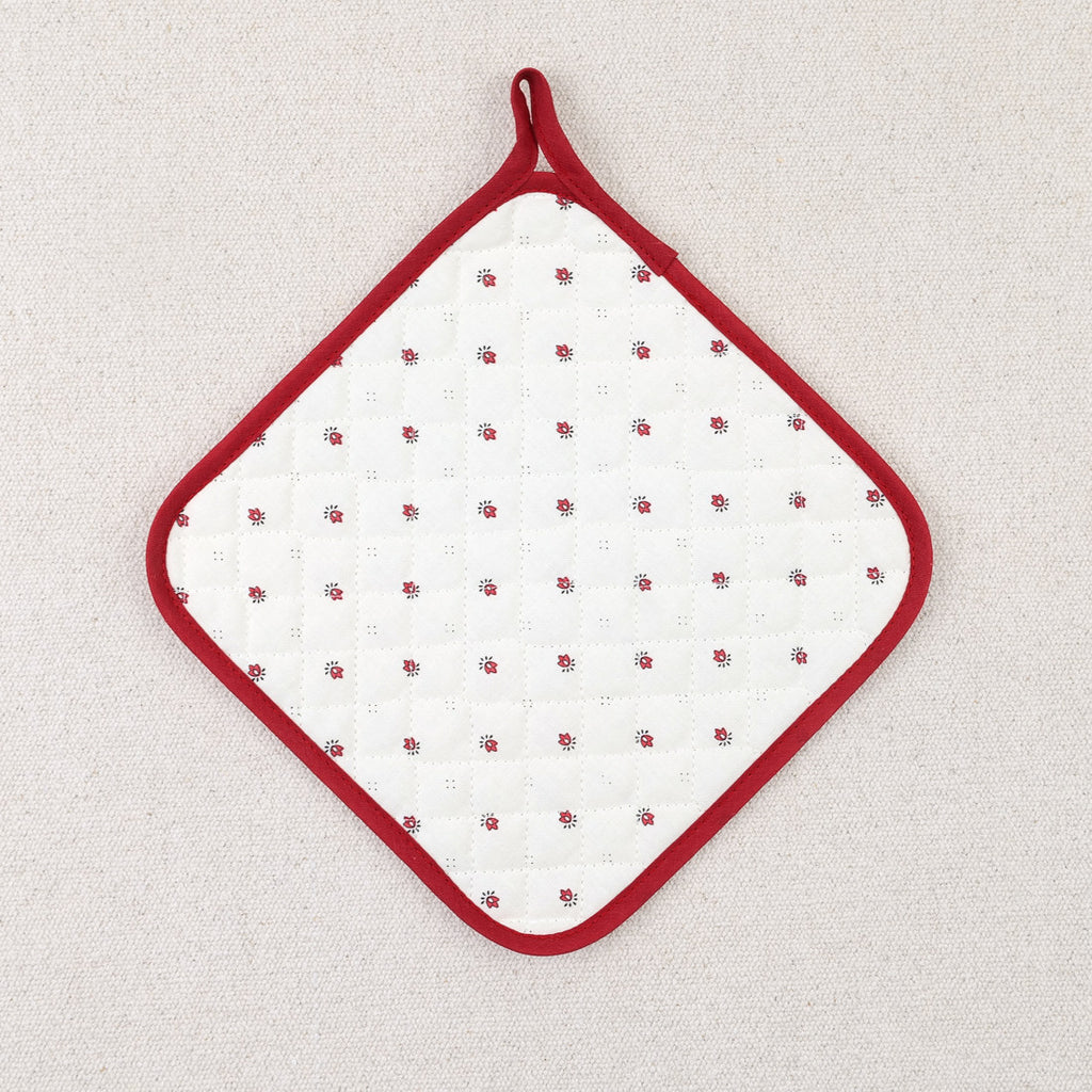 Manique carrée calisson rouge
