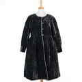 Manteau long réversible en velours noir
