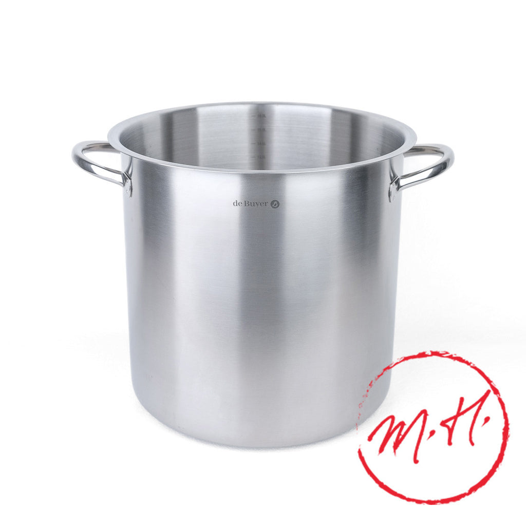 De Buyer brushed stainless steel pot