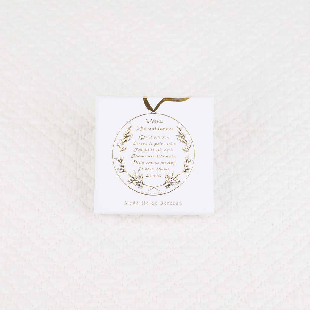 Médaille de berceau voeux de naissance