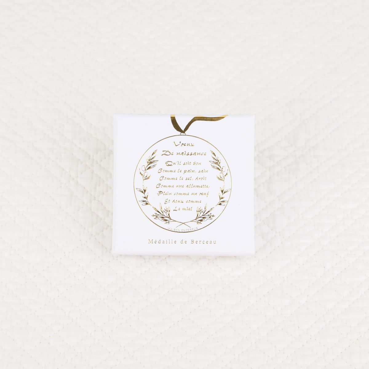 Médaille de berceau voeux de naissance