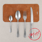 24-piece smooth pewter cutlery set
