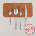 Ornate pewter 24-piece cutlery set