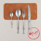 Ornate pewter 24-piece cutlery set