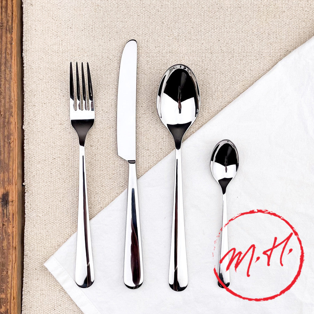 24-piece polished stainless steel cutlery set