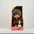 Monchhichi original 18 cm soft toy in red packaging, 1980s collector plush