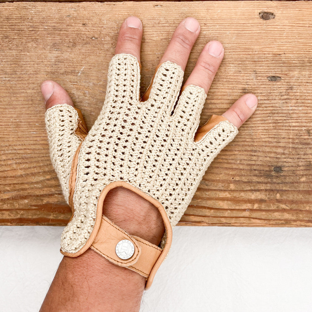 Mitaines crochet en coton et agneau