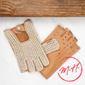 Crochet and lambskin mittens