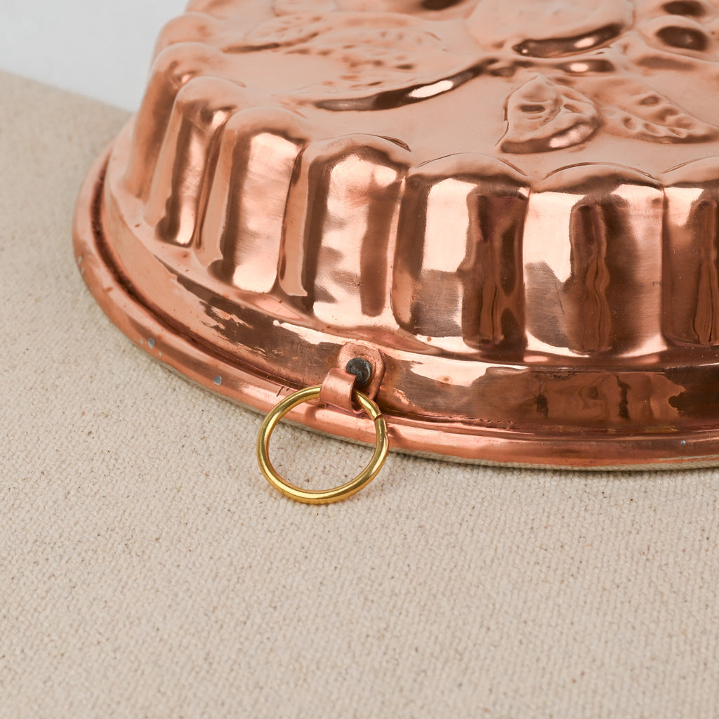 Copper cake mould, fruit design