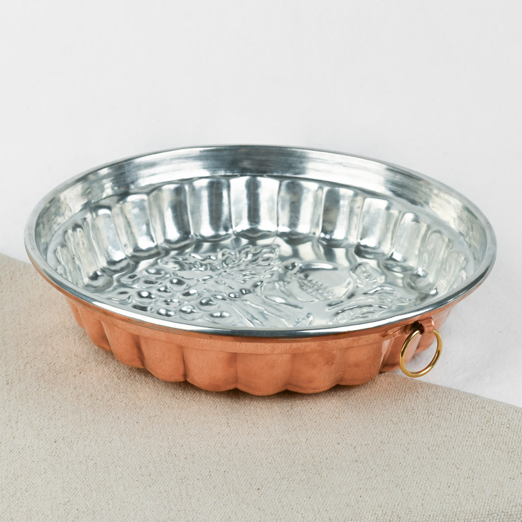 Copper cake mould, fruit design